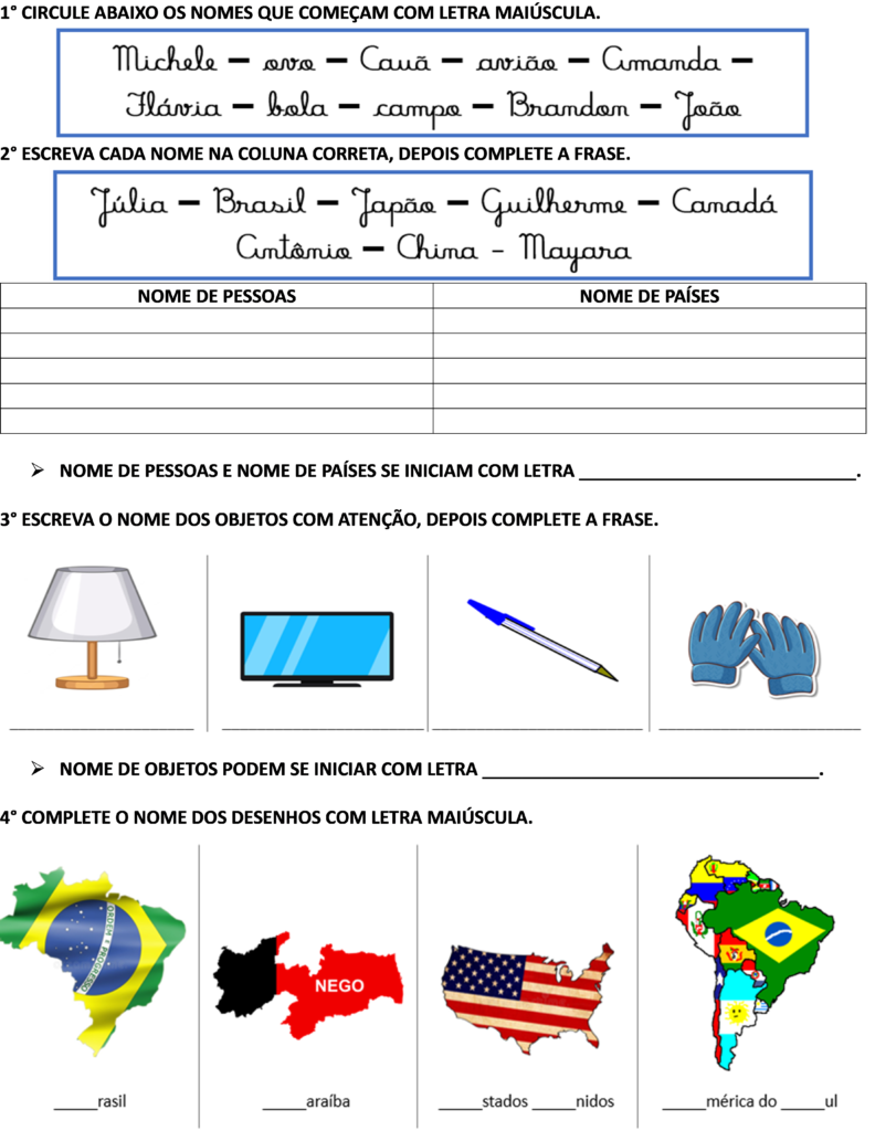 Atividade de alfabetização Pronta para impressão