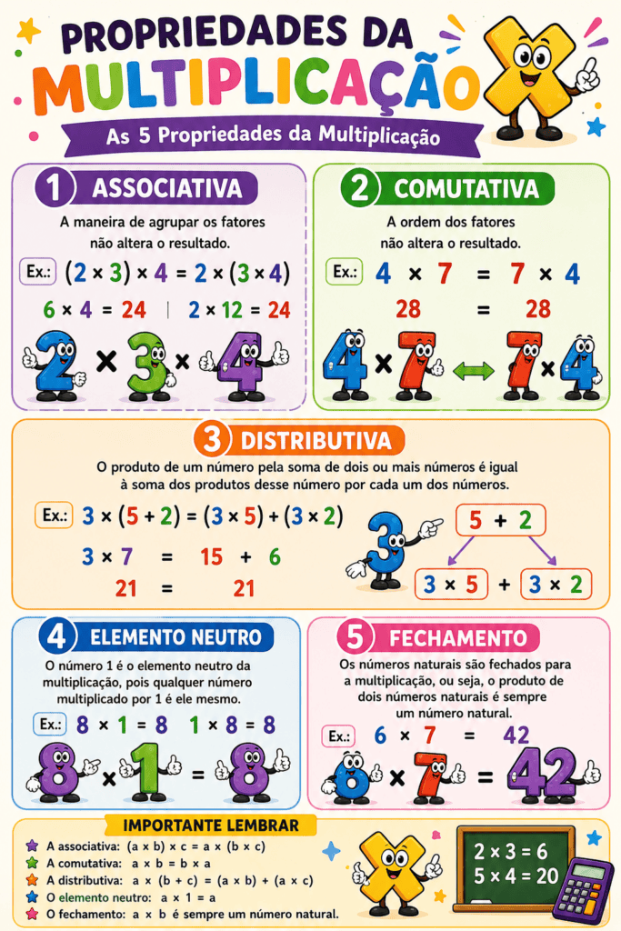 Propriedades da multiplicação